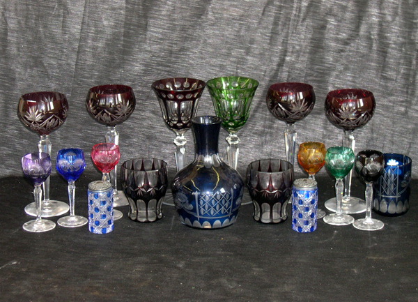 Appraisal: Eighteen-Piece Collection of Glassware consisting of a good two-piece Bohemian