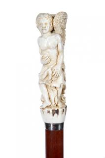 Appraisal: Stag Angel Cane- th Century- A carved angel handle which