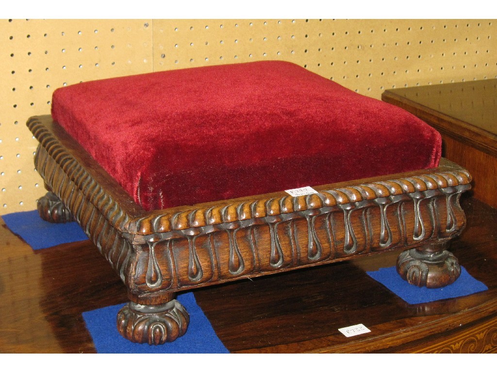 Appraisal: Carved oak footstool