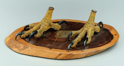 Appraisal: Pair cast lead eagle feet painted surface mounted on wooden