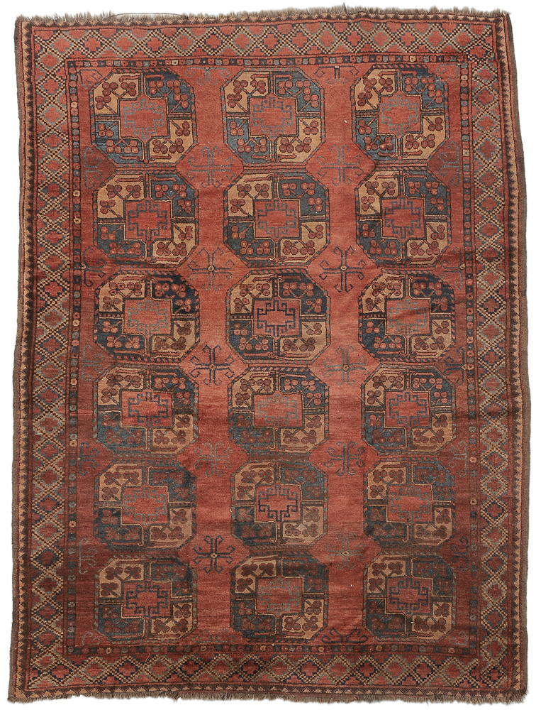 Appraisal: Turkman Rug Turkish early th century rows of guls on