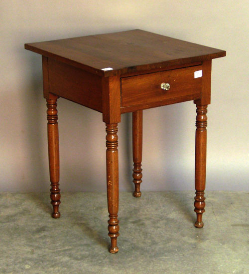 Appraisal: Sheraton walnut one drawer stand th c h w