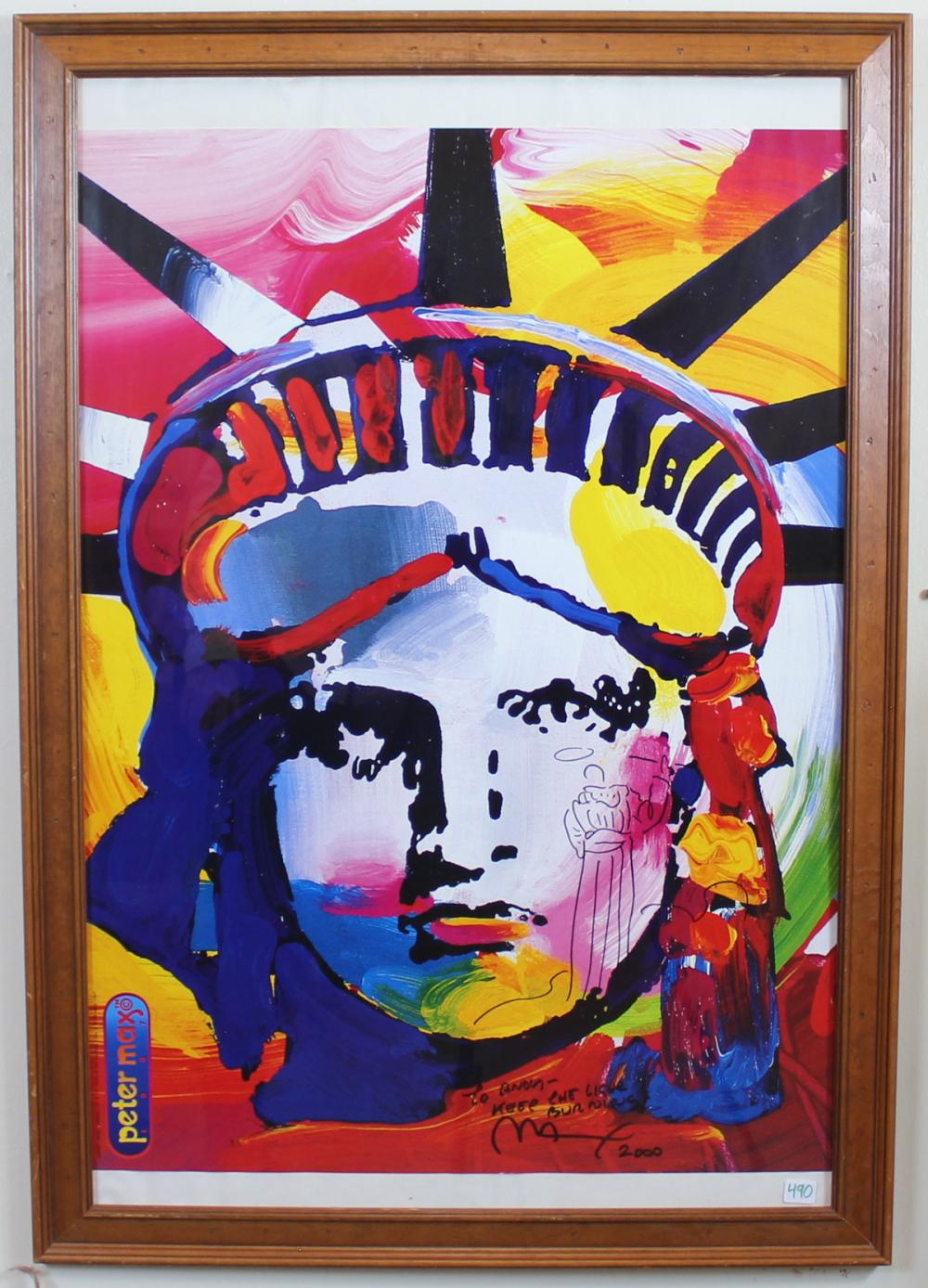 Appraisal: PETER MAX New York born poster with sketch Liberty Head