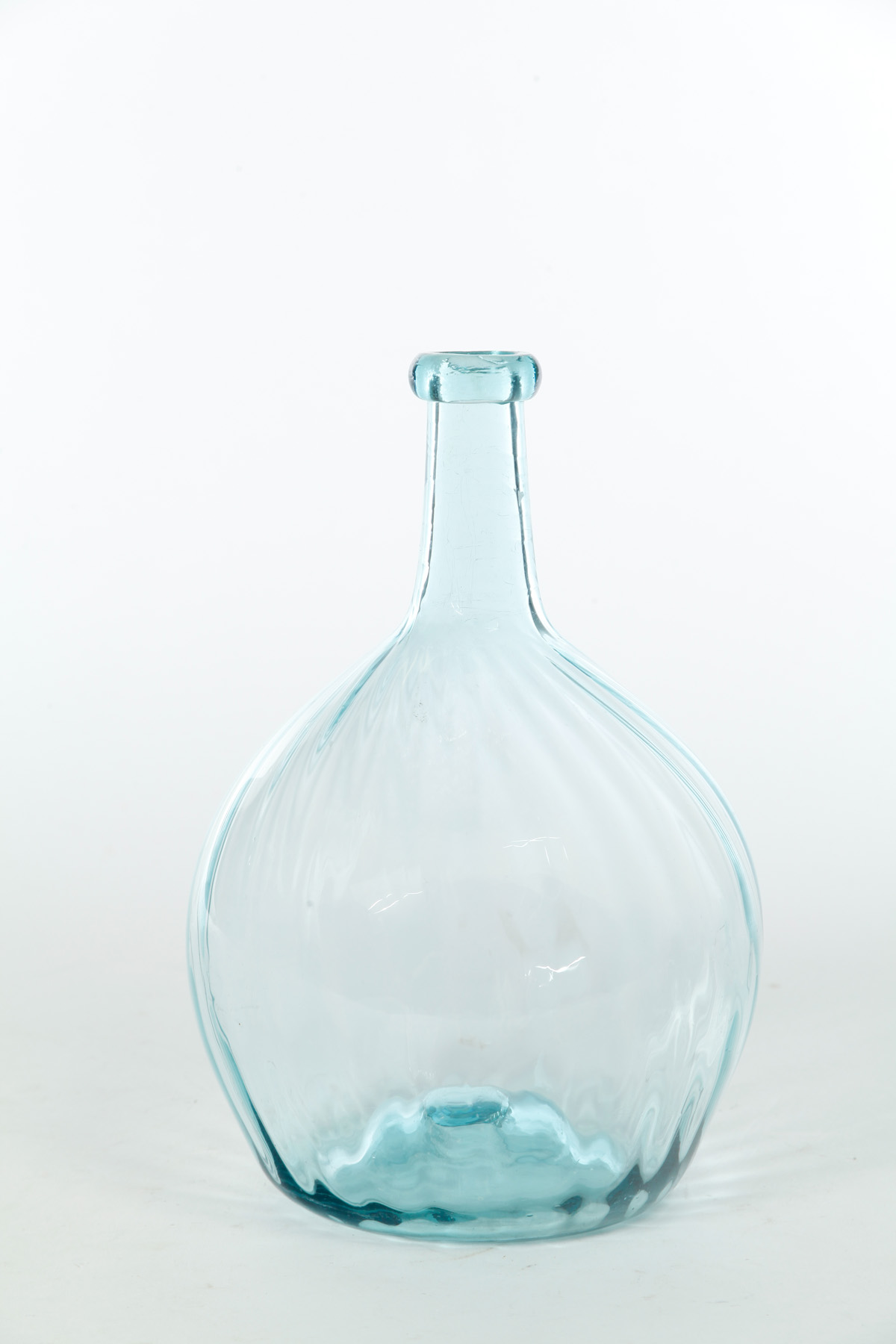 Appraisal: ZANESVILLE OHIO BLOWN AQUA GLASS BOTTLE - Globular form with