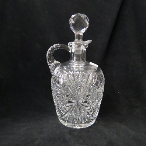 Appraisal: Cut Glass Whiskey Decanter starburst ray design brilliant period