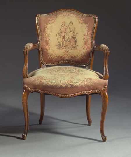 Appraisal: North Italian Carved Beechwood Fauteuil-en-Cabriolet in the rococo style second