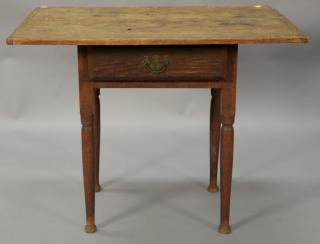 Appraisal: Queen Anne tavern table with breadboard top over drawer on