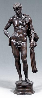 Appraisal: Large bronze after Emile Picault figure of a draped male