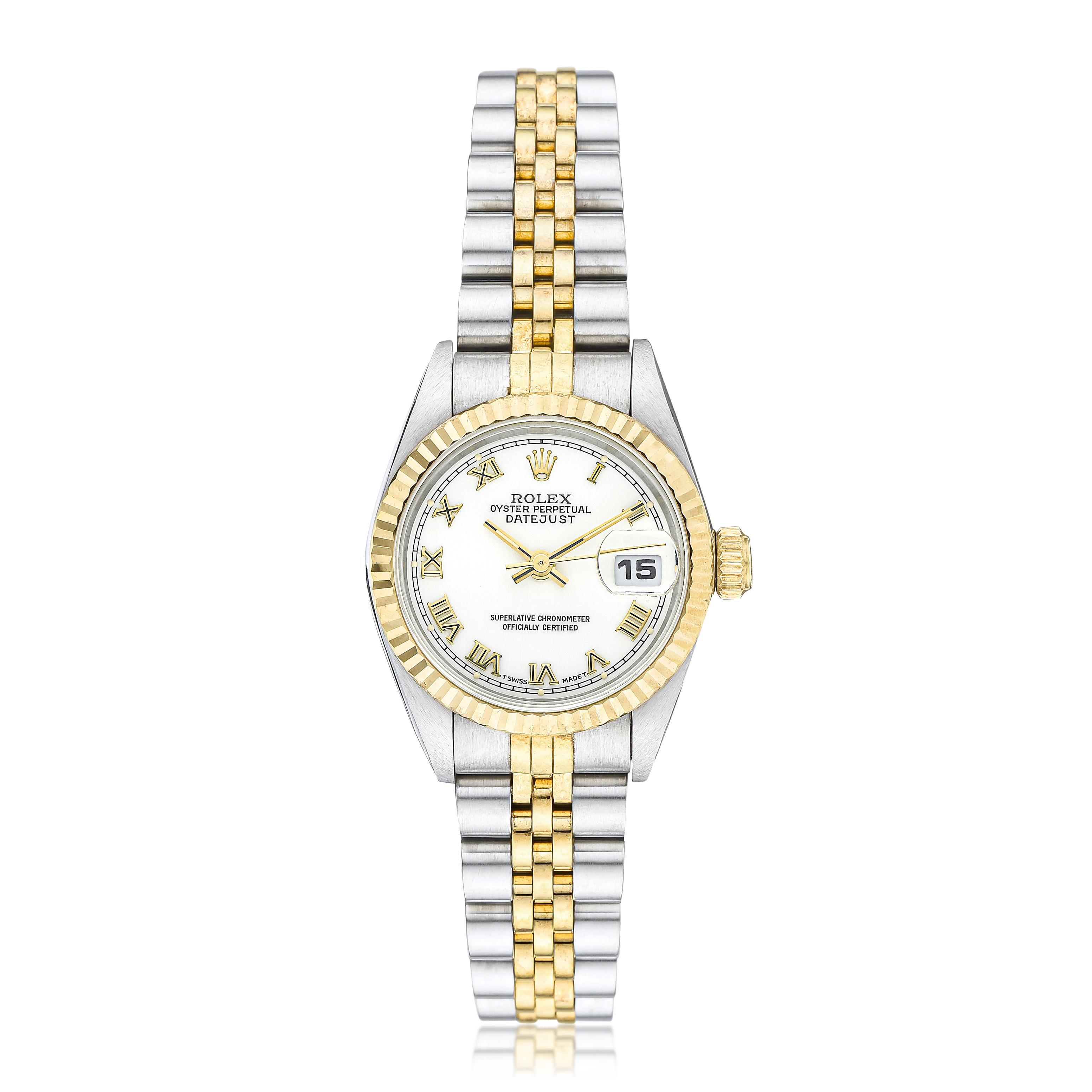 Appraisal: ROLEX LADY DATEJUST MM STAINLESS STEEL AND K YELLOW GOLD