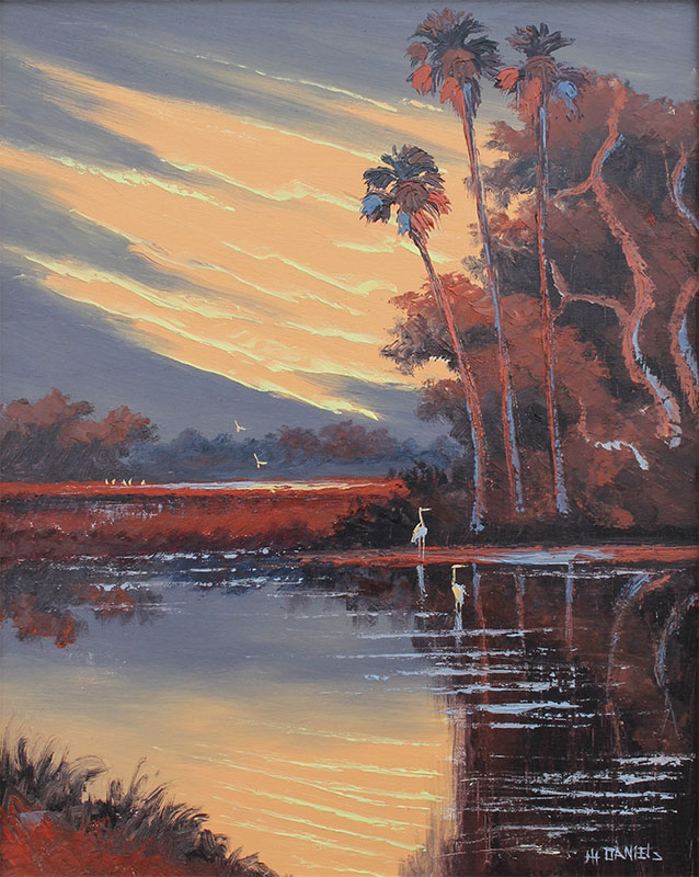 Appraisal: DANIELS Willie American th Century Florida River Landscape Oil Canvasboard