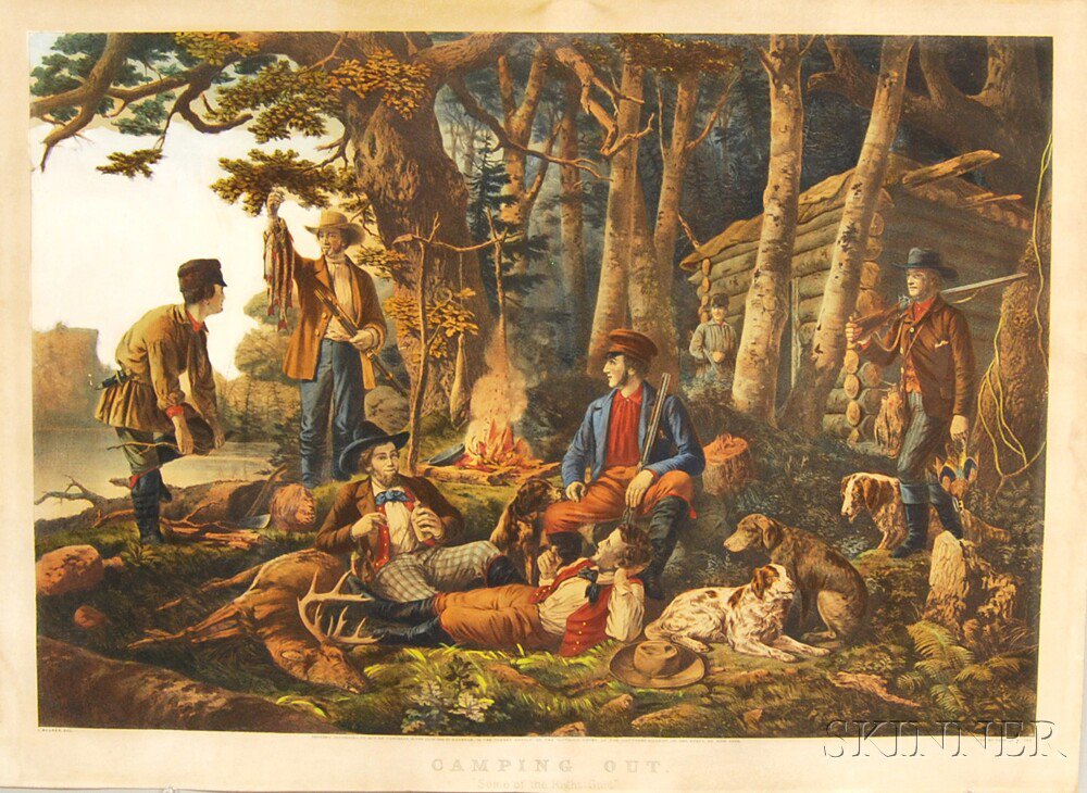 Appraisal: Currier Ives publishers American - Camping Out Some of the