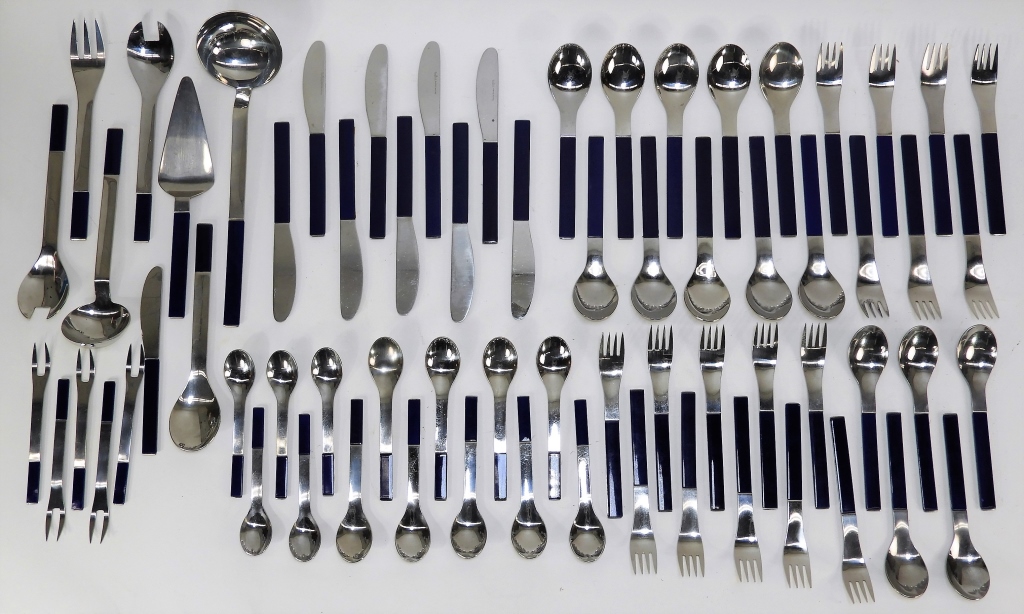 Appraisal: PC CARL AUBOCK FOR ROSENTHAL BLUE FLATWARE Germany th CenturyIncludes