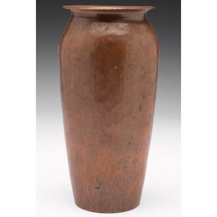 Appraisal: Fine Roycroft vase tapered shape in heavy gauge hammered copper