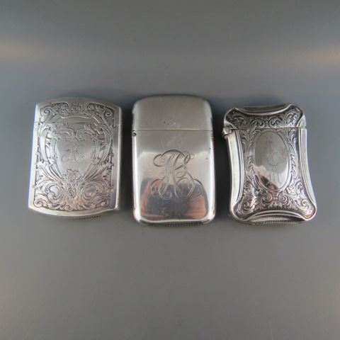 Appraisal: Sterling Silver Match Safes Victorian