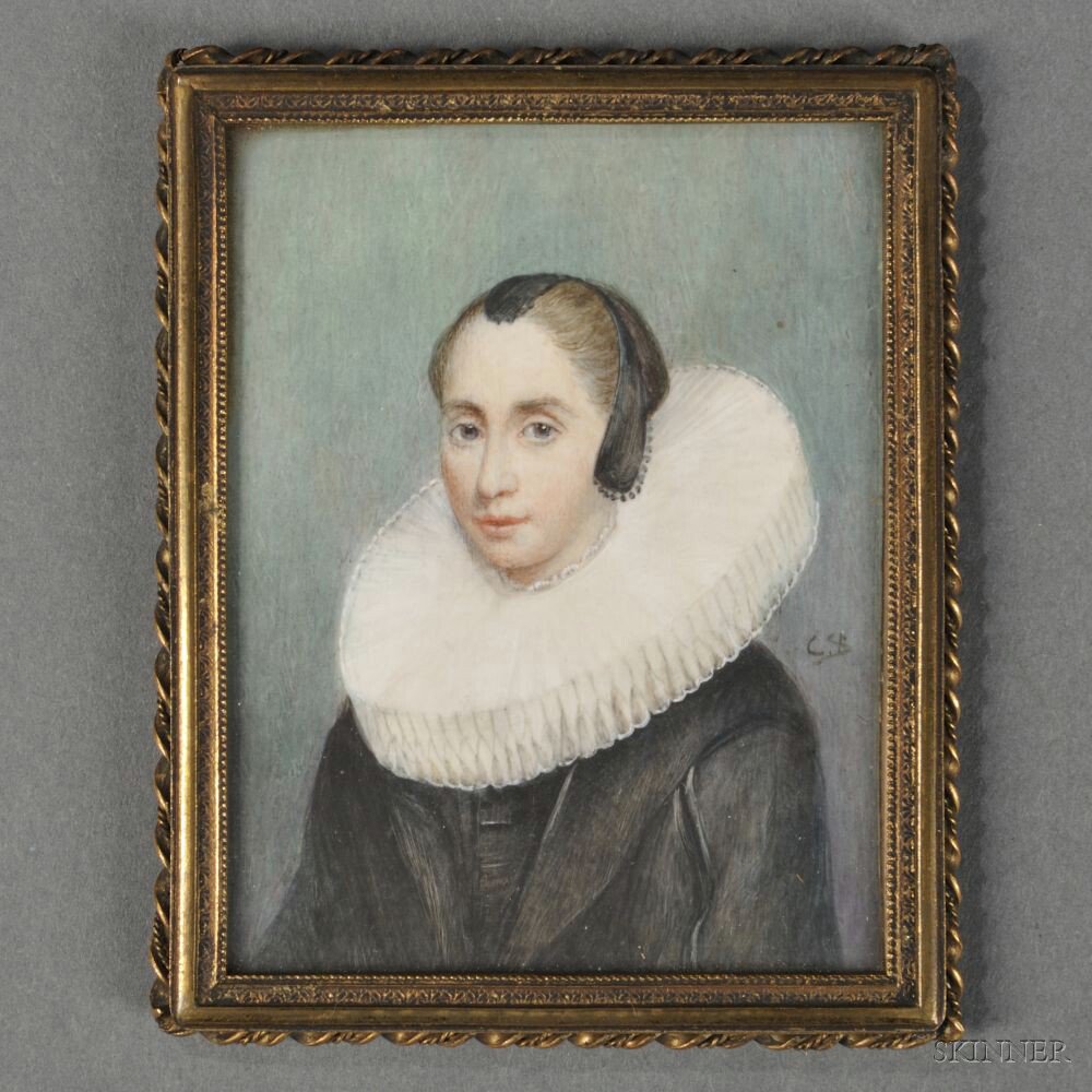 Appraisal: Portrait Miniature Continental th century rectangular format depicting a woman