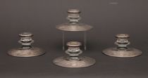 Appraisal: A Set of Four Silver Overlay Candlesticks A set of