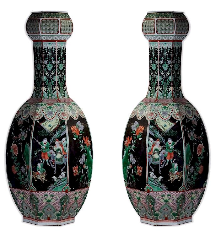 Appraisal: Important PR Antique Chinese Porcelain Palace Vase Pair of important