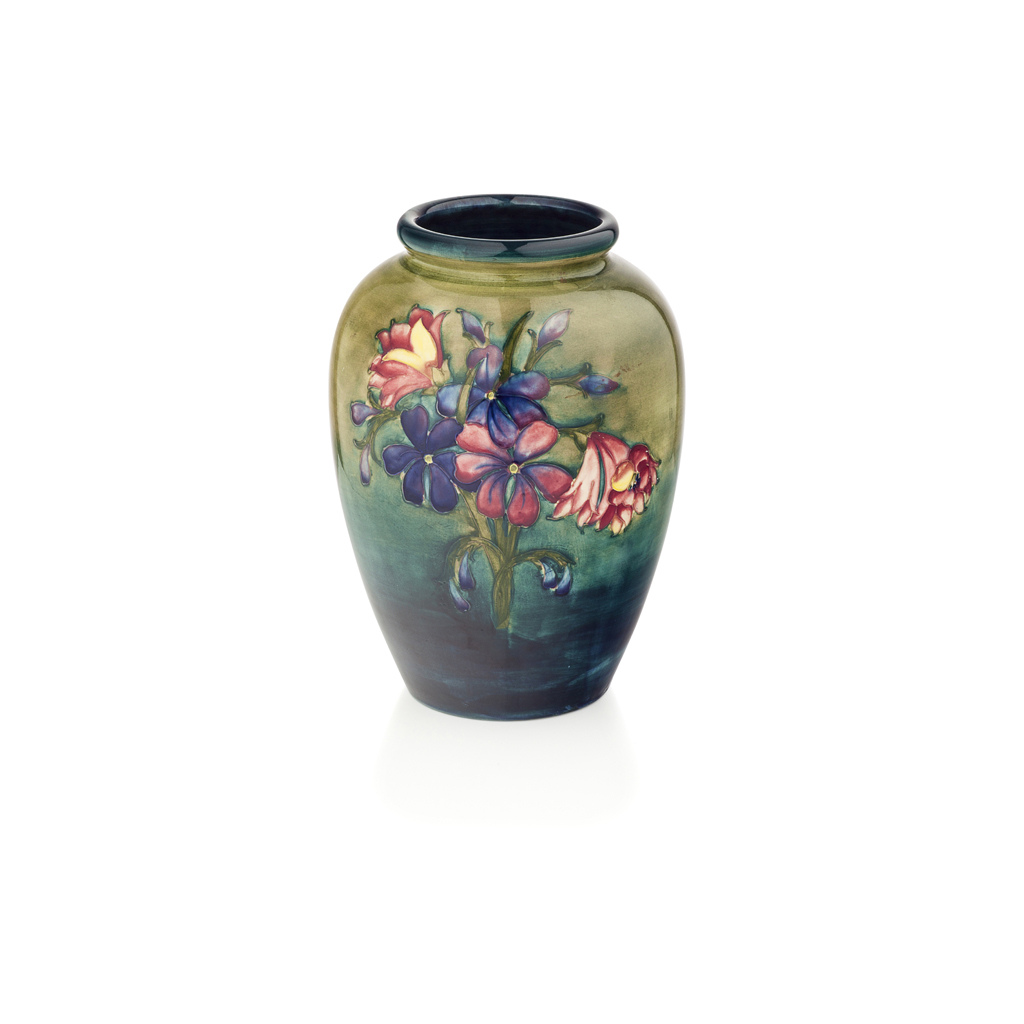 Appraisal: MOORCROFT POTTERY 'SPRING FLOWERS' PATTERN SHOULDERED VASE CIRCA impressed maker's