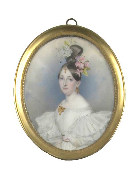 Appraisal: Karl Von Saar Austrian - An oval portrait miniature of