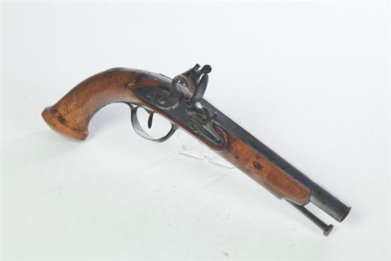 Appraisal: FLINTLOCK PISTOL France th century Octagonal to round barrel figured