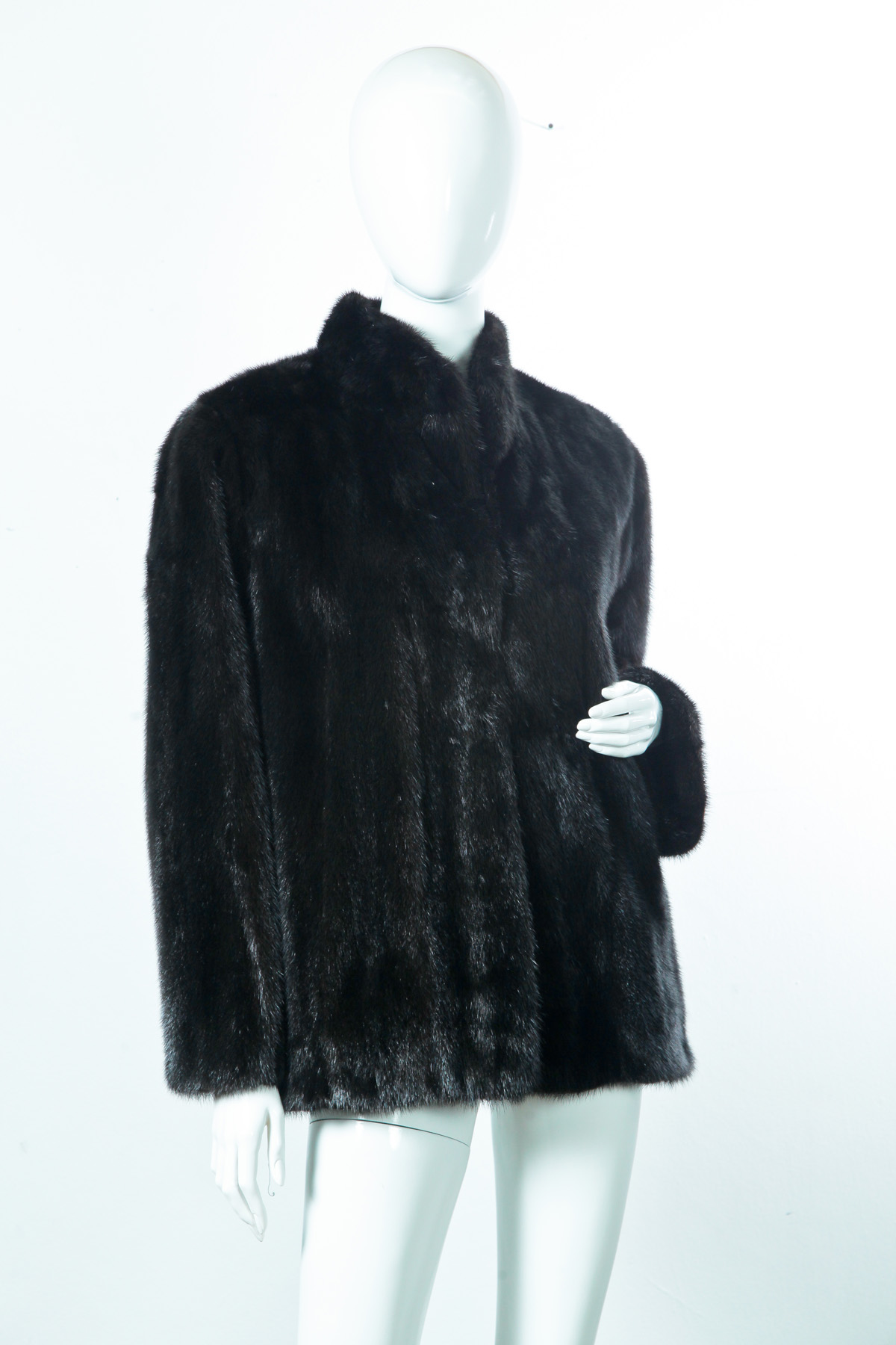 Appraisal: BLACK MINK JACKET American th century Black mink jacket hip