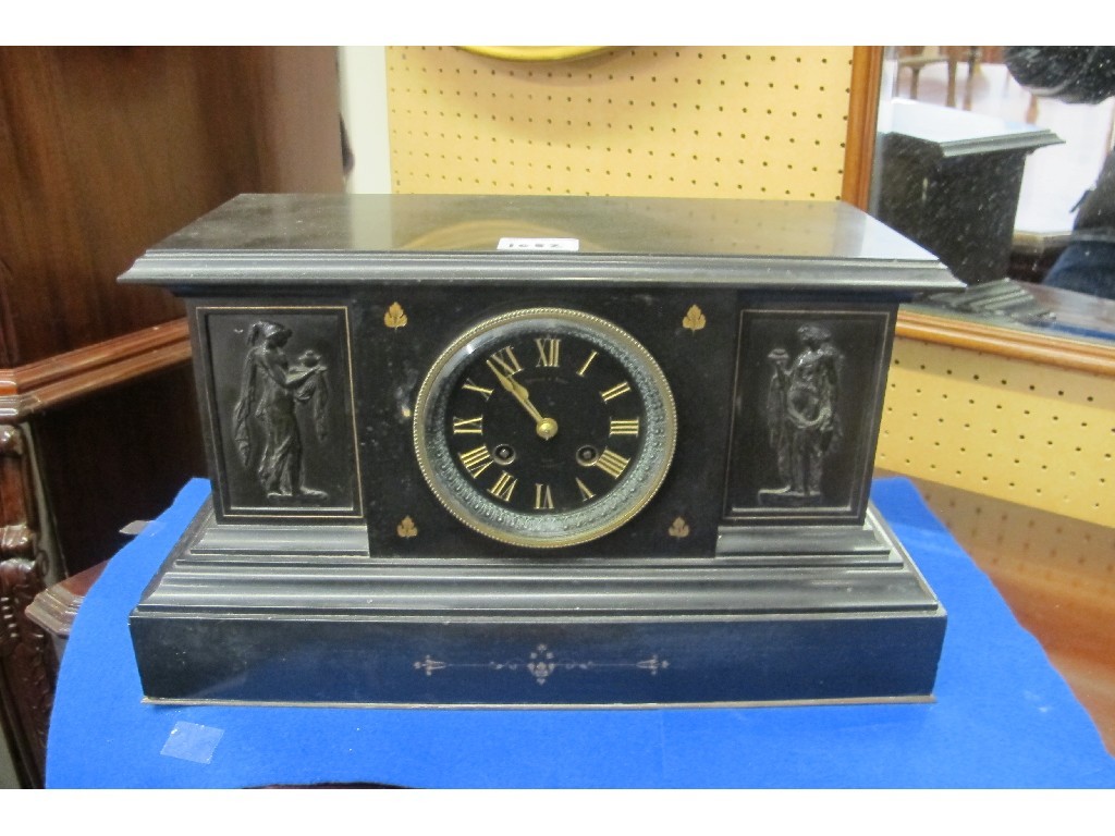 Appraisal: Victorian black slate mantel clock