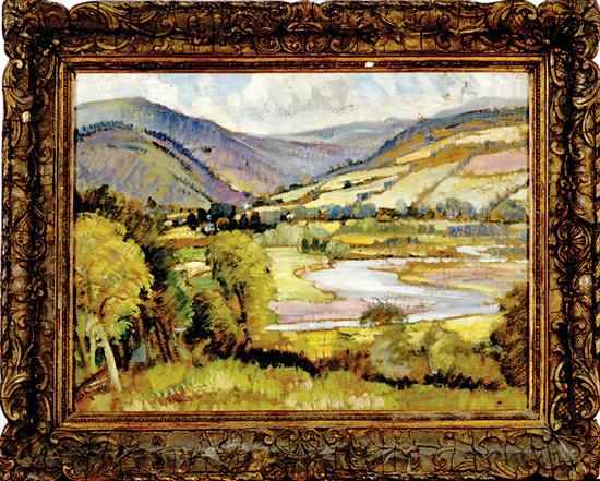 Appraisal: Marguerite Douglas Thompson American mid th century LANDSCAPE WITH STREAM