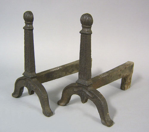 Appraisal: Three pair of cast iron andirons early th c each