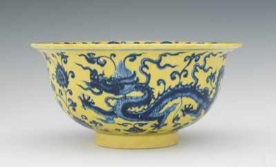 Appraisal: Chinese Porcelain Dragon Bowl with Xuande Marks Foot bowl with