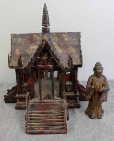 Appraisal: Asian Lot Including a Lacquered and Splash GildedWood Shrine and