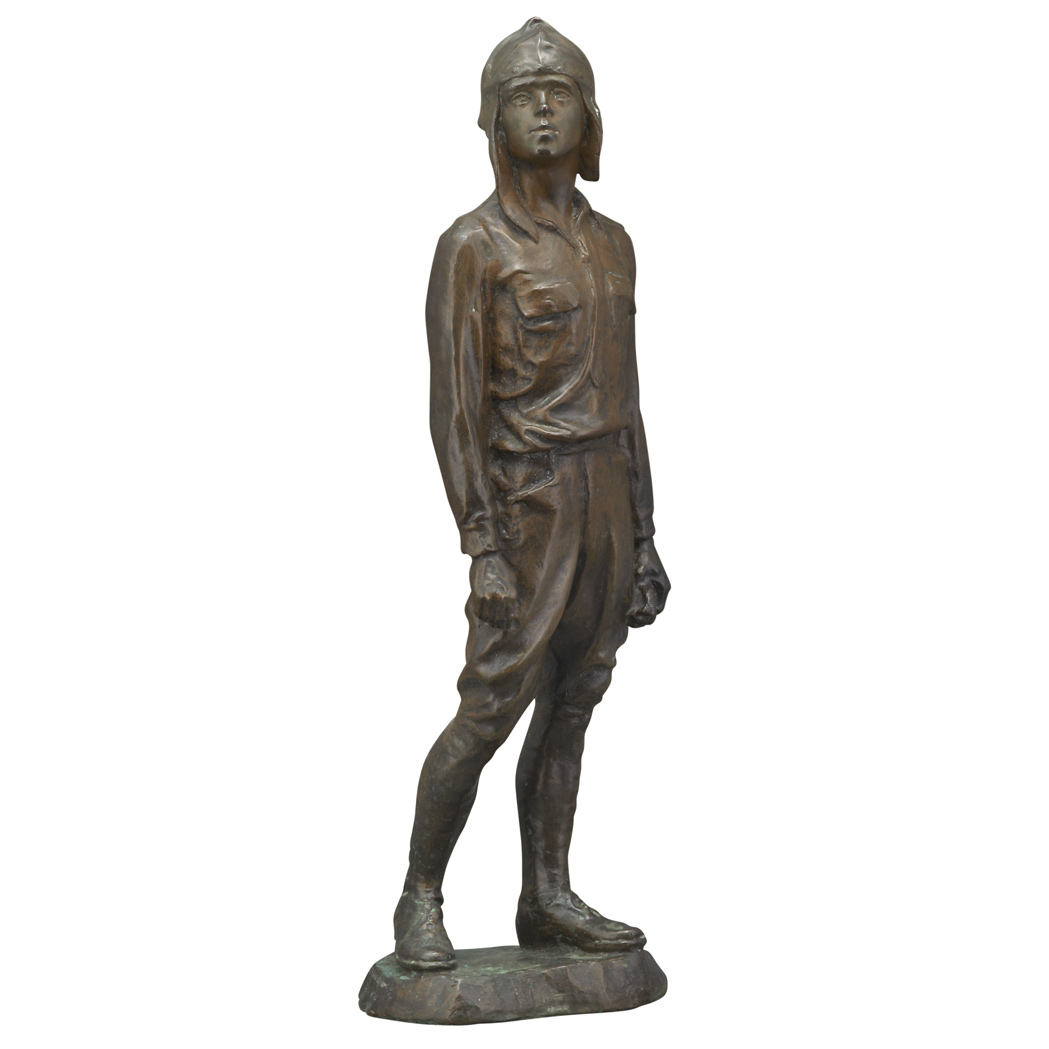 Appraisal: American Bronze Figure of Charles Lindbergh Cast from a model