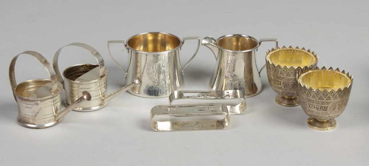 Appraisal: Various Sterling silver pieces incl Mini Cartier watering cans cream