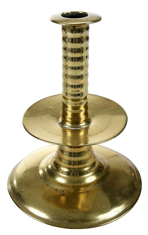 Appraisal: An English Brass Trumpet Base Candlestick late th century with