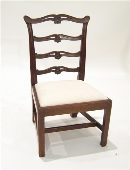 Appraisal: Chippendale mahogany child's chair th century H in The serpentine