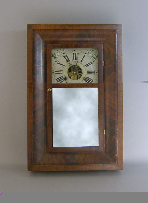 Appraisal: Empire mahogany mantle clock by Daniel Pratt Reading Massachusetts h