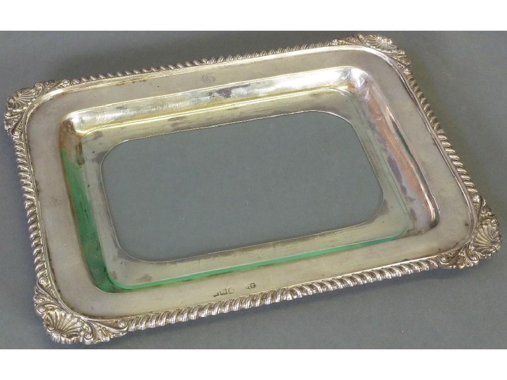 Appraisal: SILVER TRAY by James Heming rounded oblong form with shell