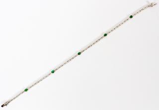 Appraisal: CT MOISSANITE EMERALD KT WHITE GOLD BRACELET CT MOISSANITE EMERALD