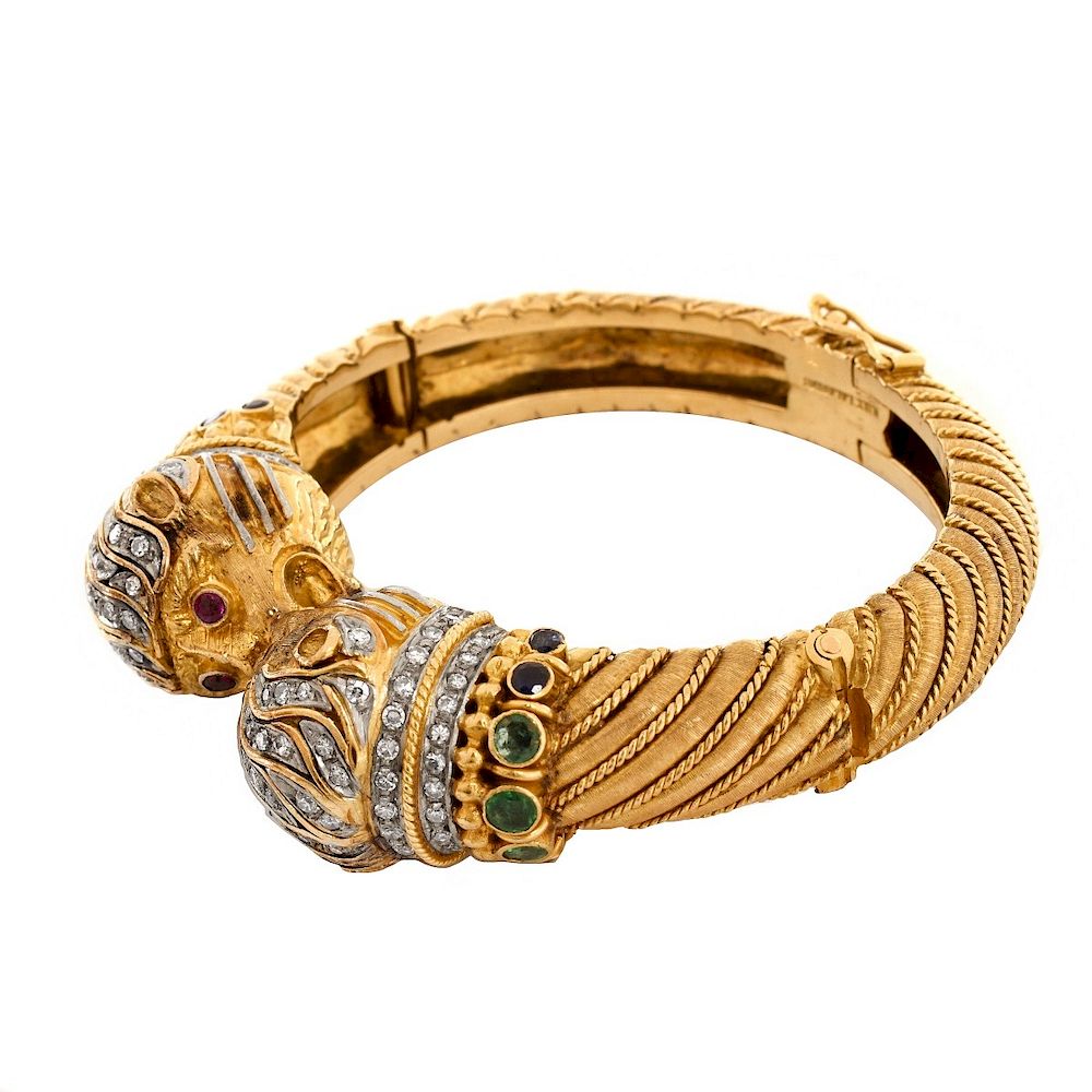 Appraisal: Ilias Lalaounis K Cuff Bangle Vintage Ilias Lalaounis Heavy Karat