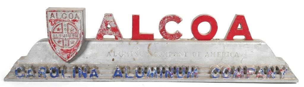 Appraisal: Art Deco Alcoa Carolina Aluminum Company sign Sign appears to