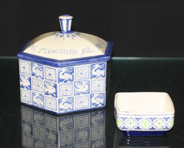 Appraisal: A Doulton Lambeth earthenware box and cover decorated by Reco