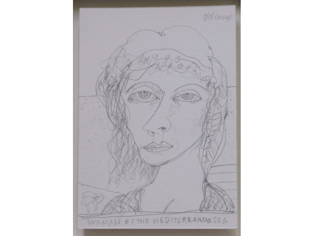 Appraisal: JOHN BELLANY HRSA RA b Pencil drawing 'Woman by the