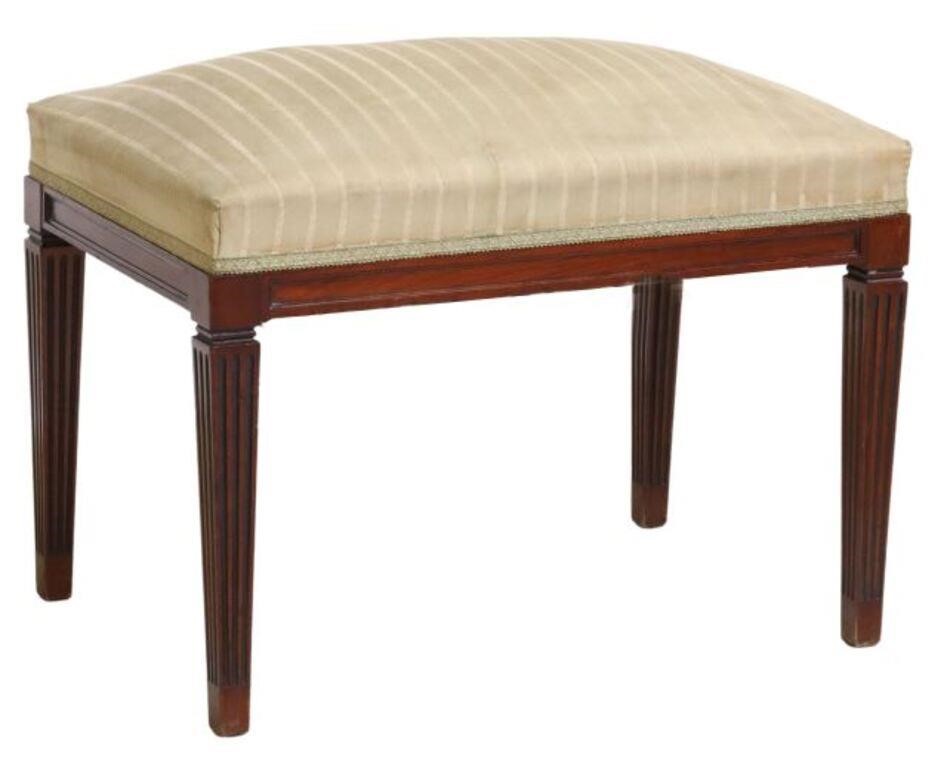 Appraisal: Neoclassical style mahogany footstool early th c upholstered seat rising