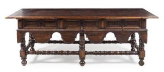 Appraisal: An Italian Baroque Walnut Table Height inches An Italian Baroque