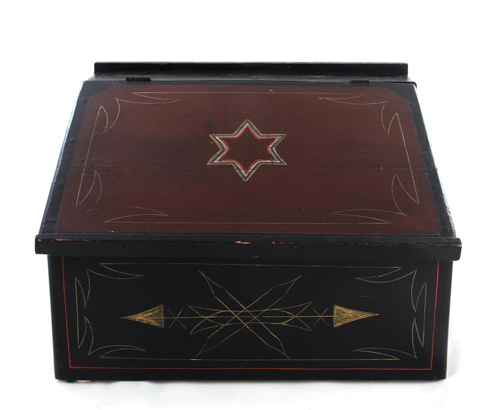 Appraisal: American painted bible or document box th century H W