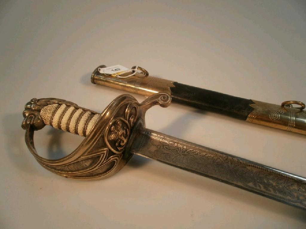 Appraisal: A reproduction British naval officers dress sword