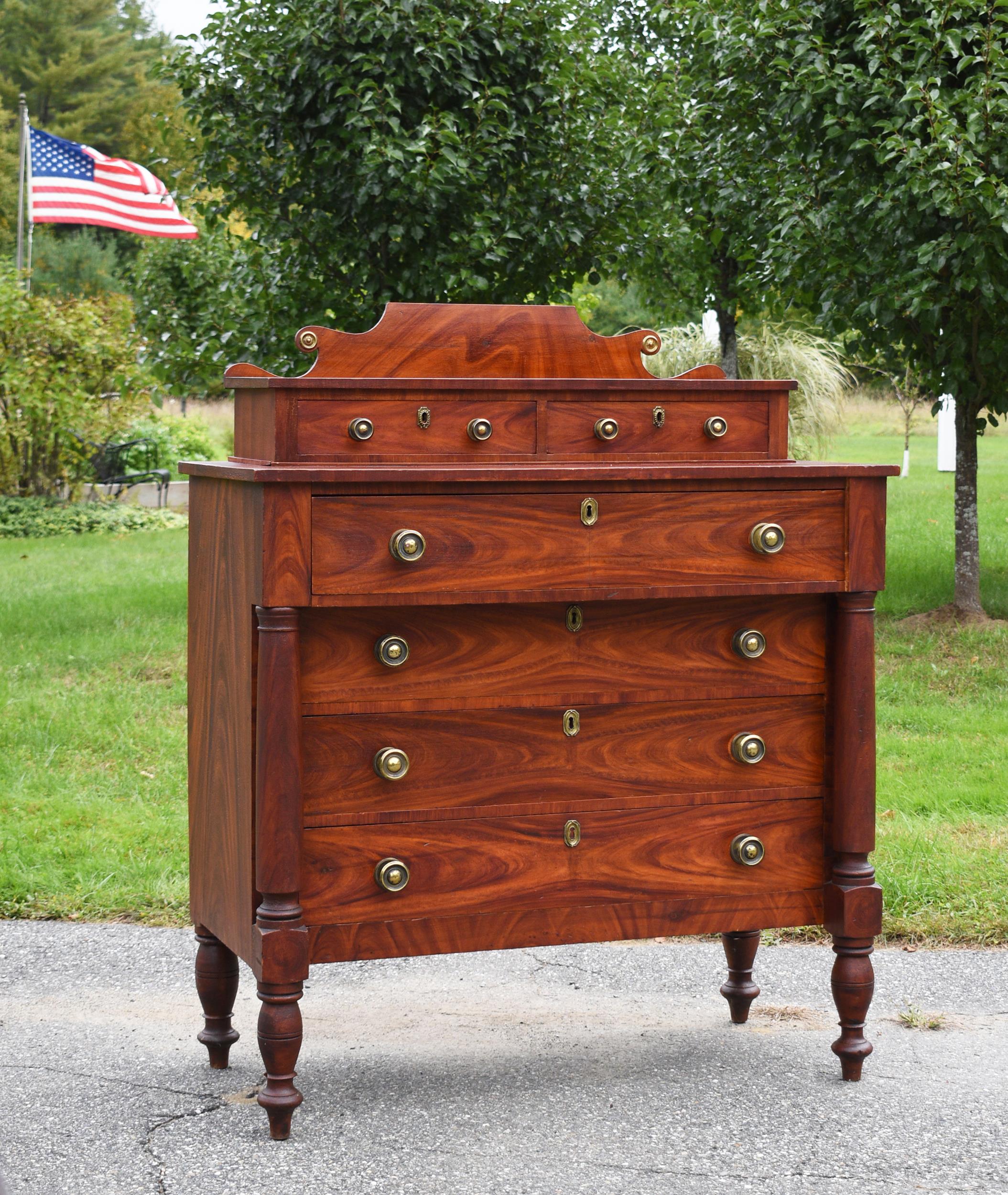 Appraisal: TH C NEW ENGLAND GRAIN PAINTED DECK TOP CHEST A