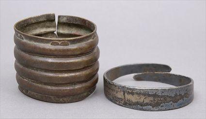 Appraisal: Two Metal Bracelets Possibly African