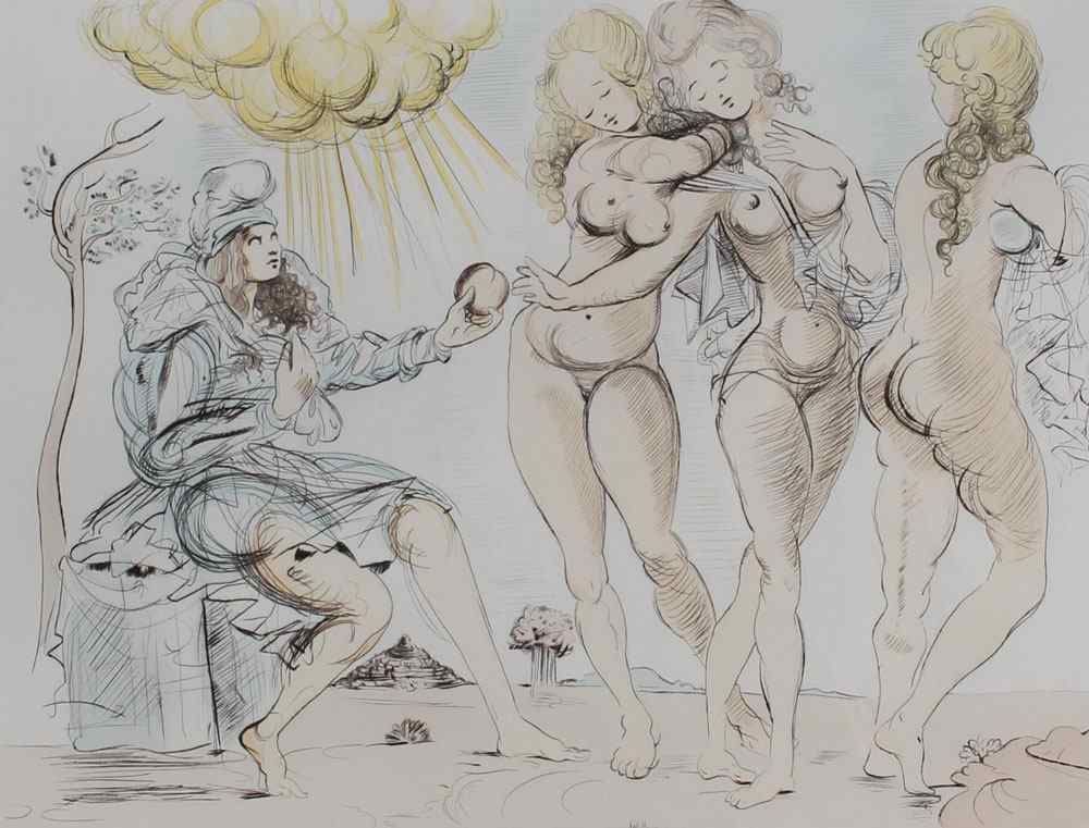 Appraisal: JUDGMENT OF PARIS ETCHING AFTER DALI Etching sight size ''