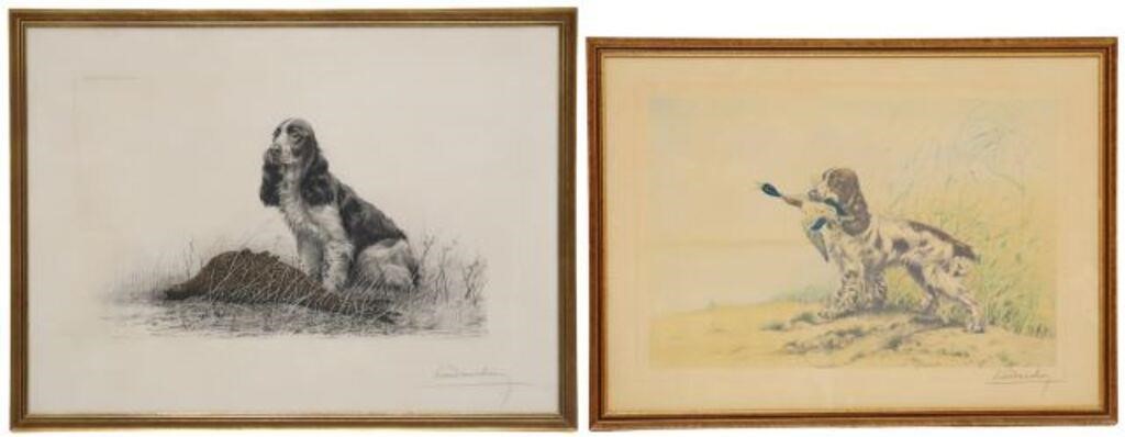 Appraisal: lot of Framed etchings on paper signed lower right Leon