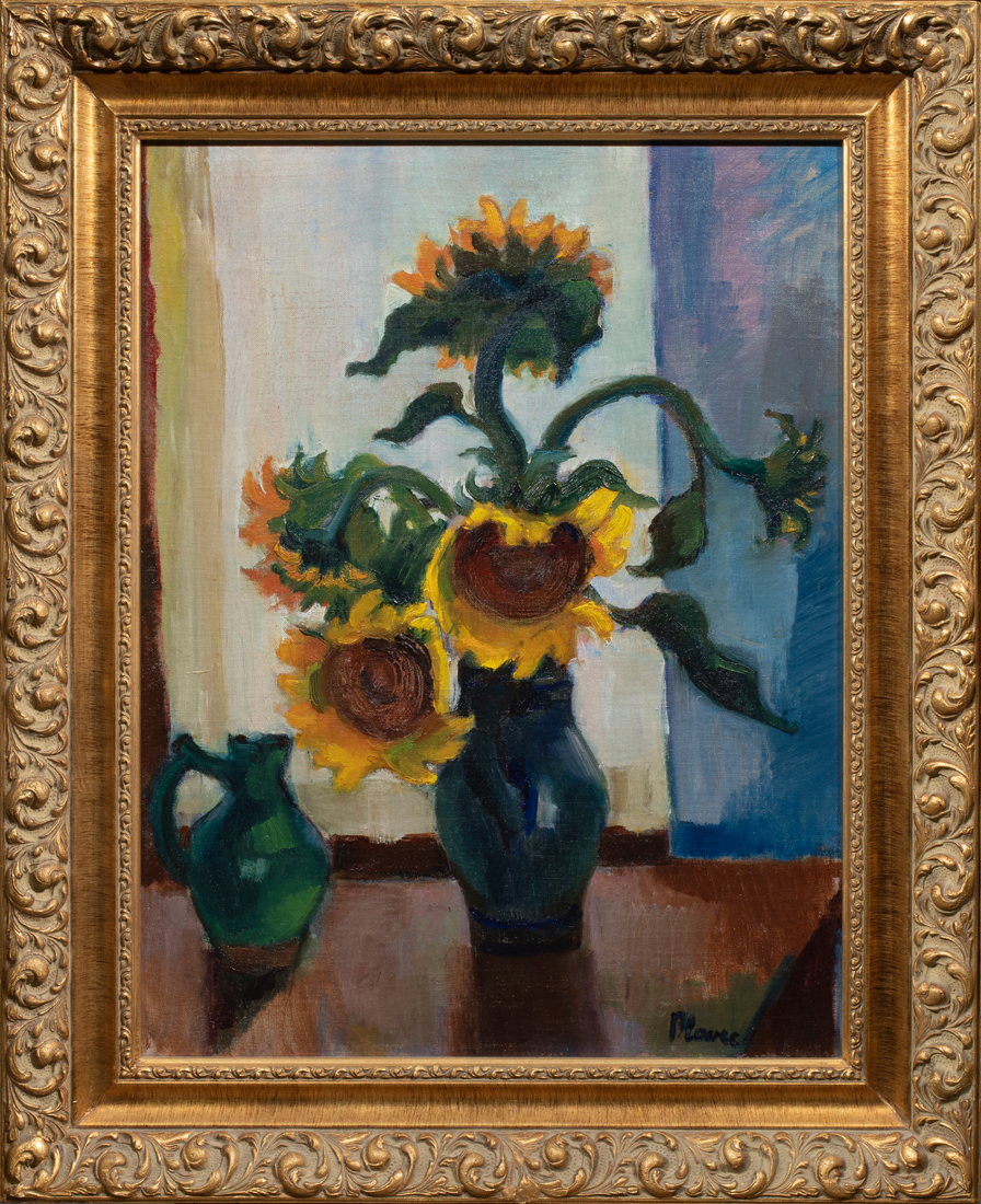 Appraisal: PAINTING STILL LIFE WITH SUNFLOWERS American School th st century